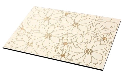 伝統工芸品★食事がリッチになる『越前漆器 花柄ランチョンマット１枚（白金・白銀）』