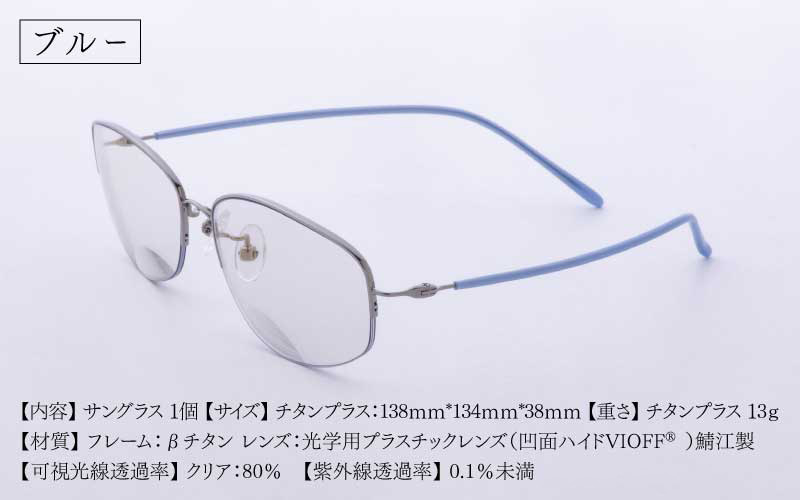 【選べるカラーと度数】チタンプラス（男女兼用）目を守るサングラス＋お出かけルーペ