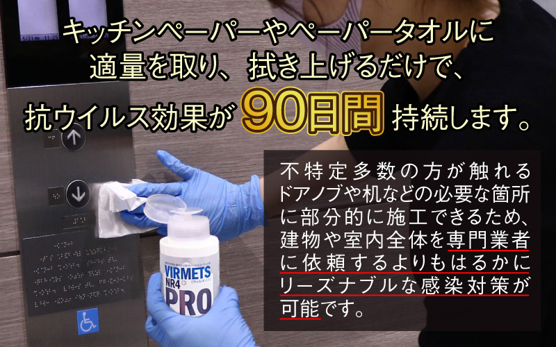 抗ウイルスコーティング剤『VIRMETS NR4+ PRO』 1本（180ml）