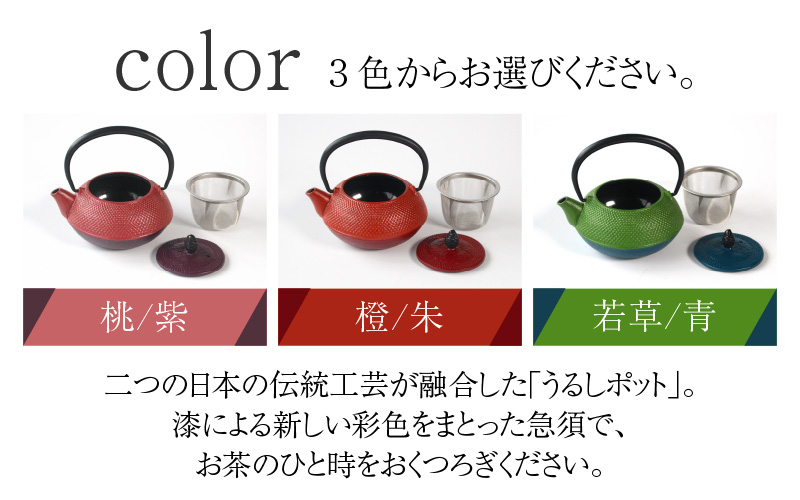 〈南部鉄器 × 越前漆器〉 うるしポット 丸アラレ
