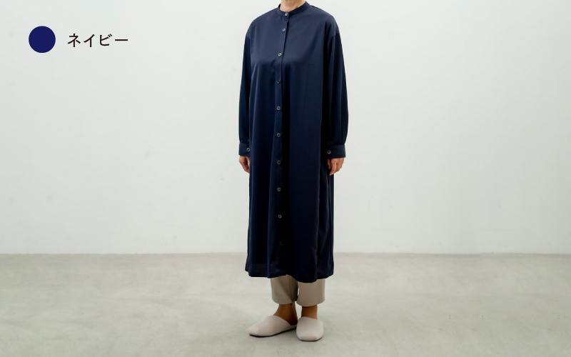 スタンドカラーシャツワンピース 3色 2サイズ展開（XS-S、M-L）