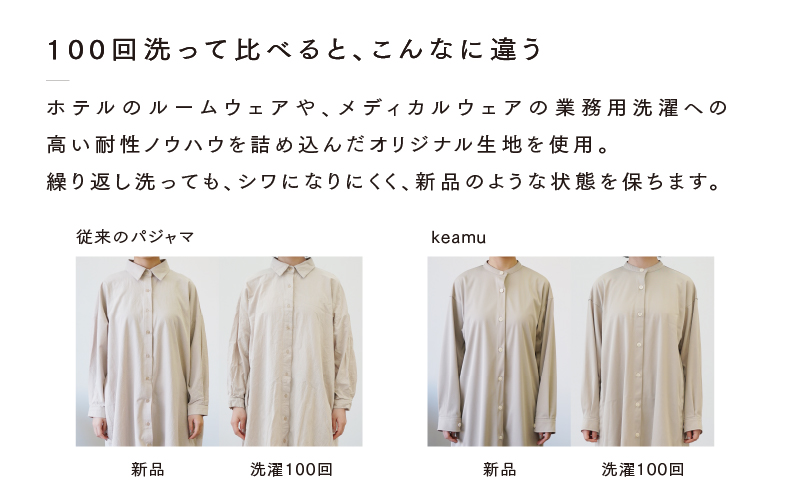 クルーネックチュニックシャツ 3色 2サイズ展開（XS-S、M-L）