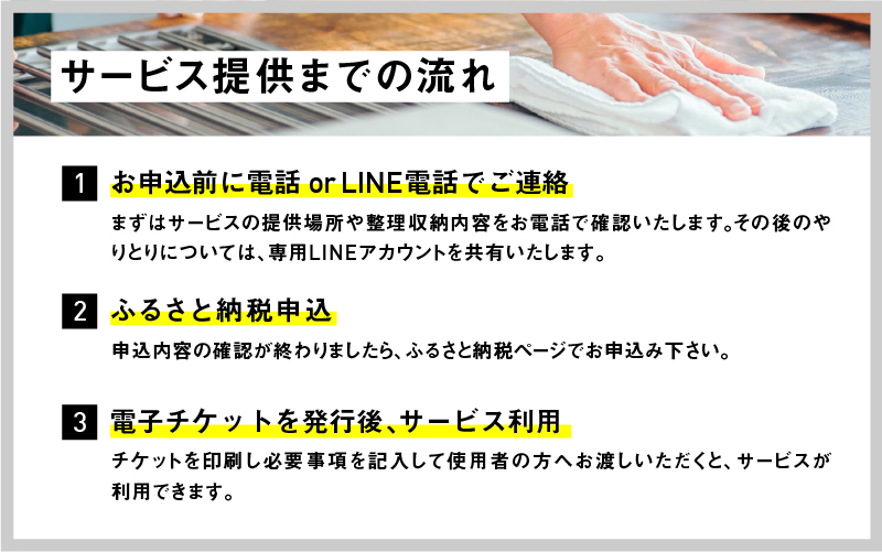 整理収納プラン 3時間お片付けチケット（3時間×3回）