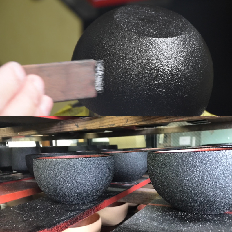 【選べるカラー】【ざらざら越前漆器】 丸椀 炭黒色or桑色 くろめ工房