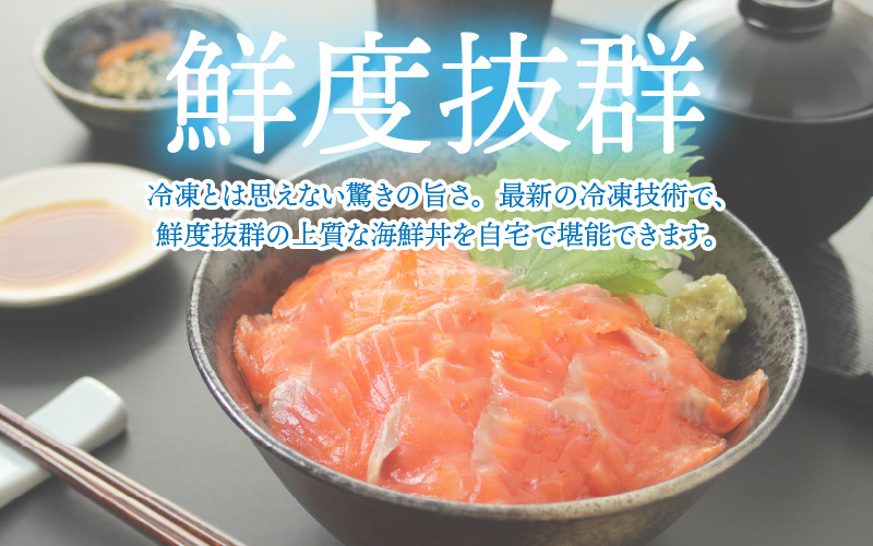【刺身用】海鮮丼の具 サーモン 60g（タレ付）× 5人前【最新の冷凍技術】