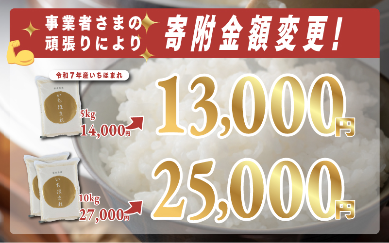 【寄付額見直し】令和7年産 いちほまれ