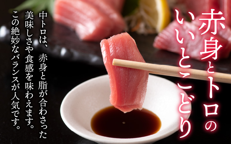 【定期便】【3ヶ月連続お届け】 最新の冷凍技術 刺身用！本マグロ 中トロ（柵どり） 1kg × 3回