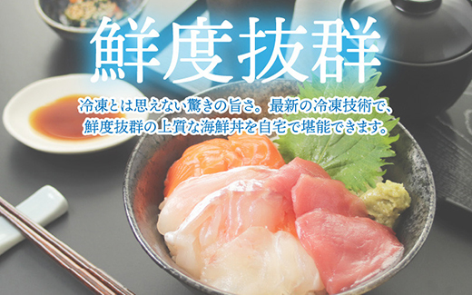 【刺身用】海鮮丼の具3種盛り（マグロ・サーモン・タイ）60g（タレ付）× 5人前 【最新の冷凍技術】
