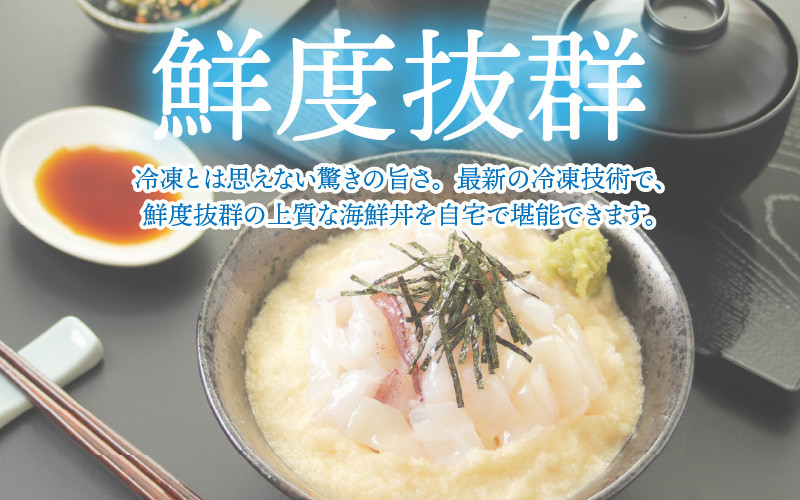 【刺身用】海鮮丼の具 イカ 60g（タレ付）× 5人前【最新の冷凍技術】