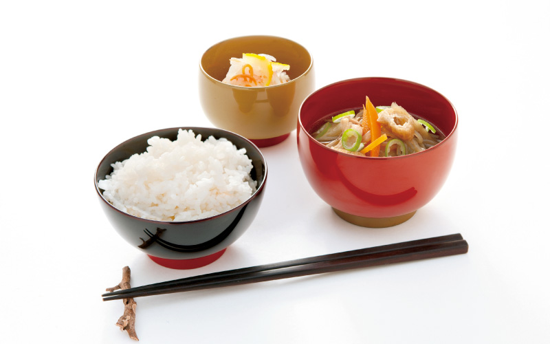 aisomo cosomo の飯椀（レッド × ベージュ）