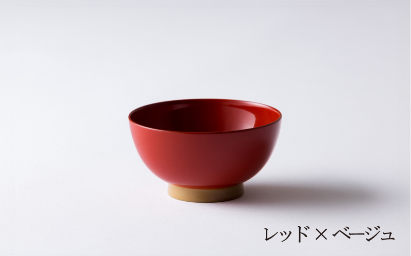 aisomo cosomo の飯椀（レッド × ベージュ）