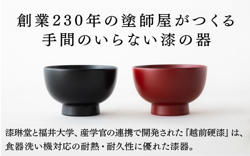 【大本山永平寺御用達 漆琳堂】 食洗機対応の漆塗り椀 一乗椀＜越前漆器＞ 4.5寸　黒