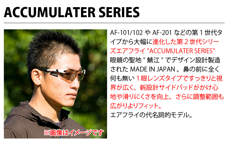 鼻パッドのないサングラス「 エアフライ 」＊ キッズ 用 AF-901モデル  C-3ブルー