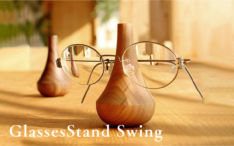 めがねをおしゃれに飾る『Hacoa Glasses Stand Swing』 チェリー