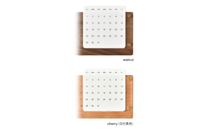 木製デザイン雑貨ブランド「Hacoa」木の経年変化を楽しむ卓上万年カレンダー 「Desk Calendar Eternal」チェリー