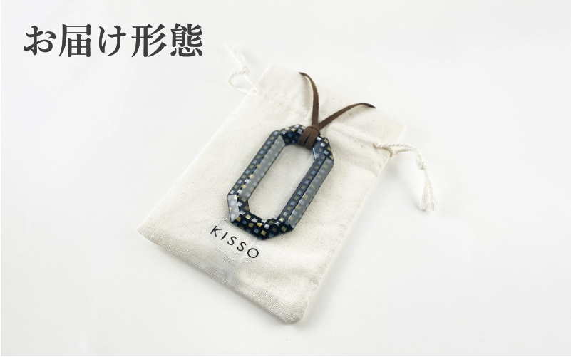 ＜KISSO＞Pendant Glass Holder_Square フラワーブルー