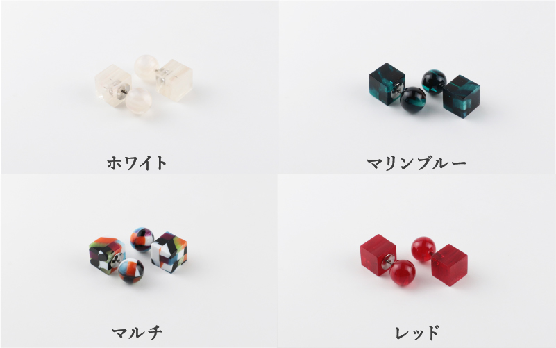 ＜KISSO＞Reversible pierced レッド