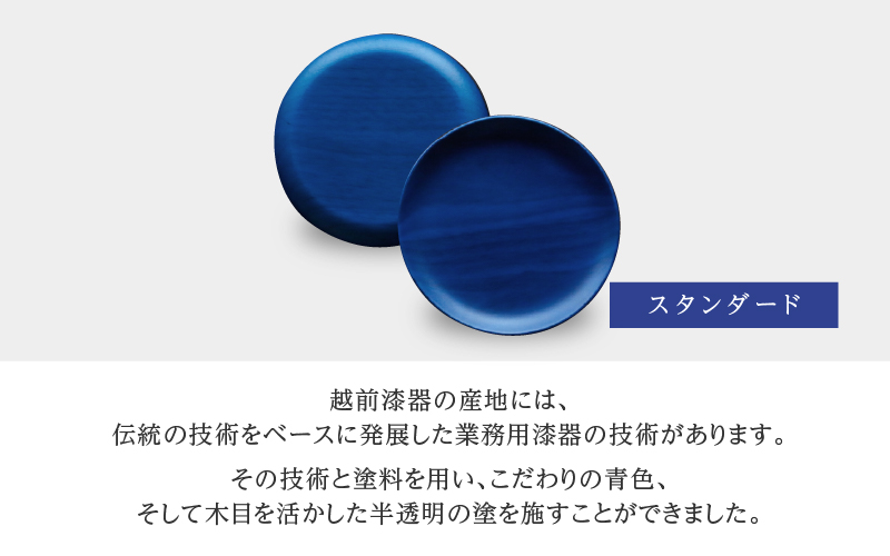 Kyutarou BLUE  両面丸皿 スタンダード(濃い青色)