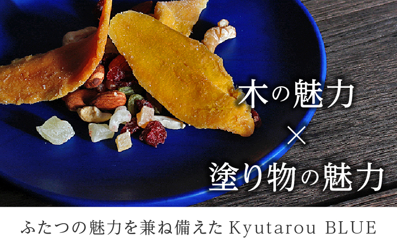 Kyutarou BLUE  両面丸皿 スタンダード(濃い青色)