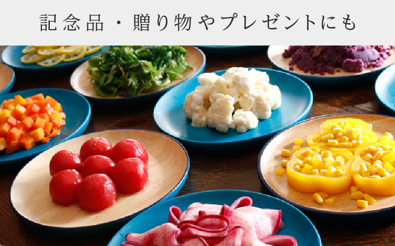 Kyutarou BLUE  両面丸皿 スタンダード(濃い青色)