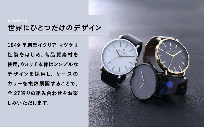 鯖江発！眼鏡職人が作った新感覚の腕時計 バングルウォッチ40（バングル＋ウォッチ本体）べっ甲カラー