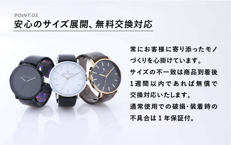 鯖江発！眼鏡職人が作った新感覚の腕時計 バングルウォッチ40（バングル＋ウォッチ本体）グレーマーブル