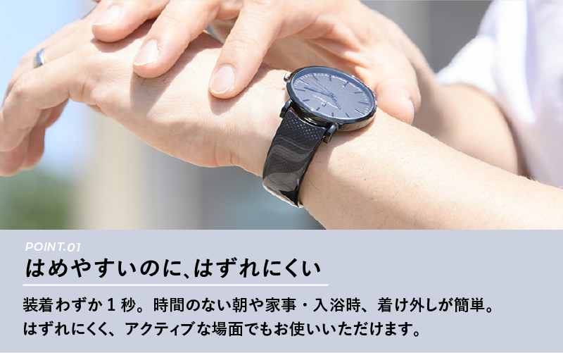 鯖江発！眼鏡職人が作った新感覚の腕時計 バングルウォッチ40（バングル＋ウォッチ本体）カーボンパターン