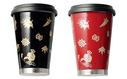 thermo mug×越前漆器『うるしモバイルタンブラー 宝尽くし』黒