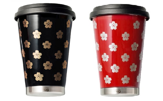 thermo mug×越前漆器『うるしモバイルタンブラー さくら』黒
