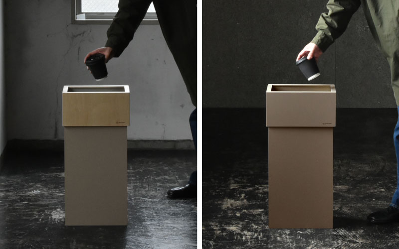 職人が仕上げた木製ゴミ箱「WCUBE30」ブラウン