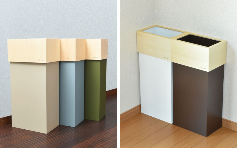 職人が仕上げた木製ゴミ箱「WCUBE30」スノーホワイト