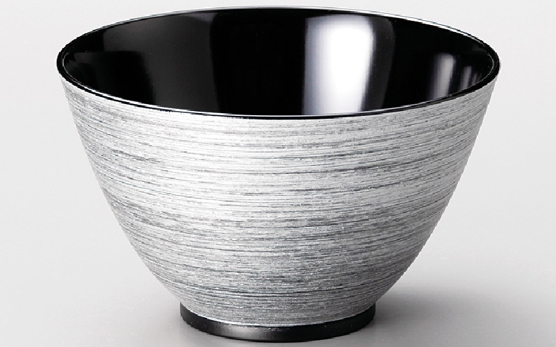 銀刷毛(ぎんはけ)多用大椀 黒 φ14×8.4cm 食洗機・レンジ対応