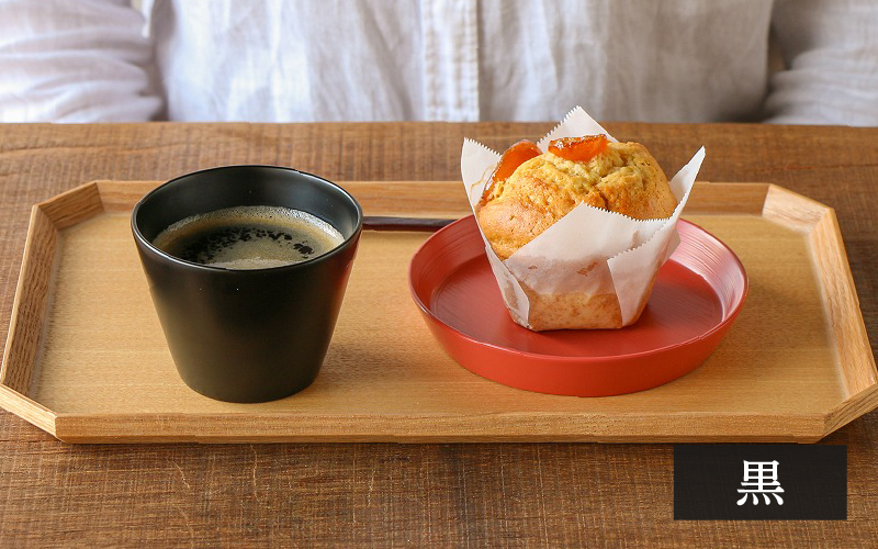 越前硬漆　水月器　黒