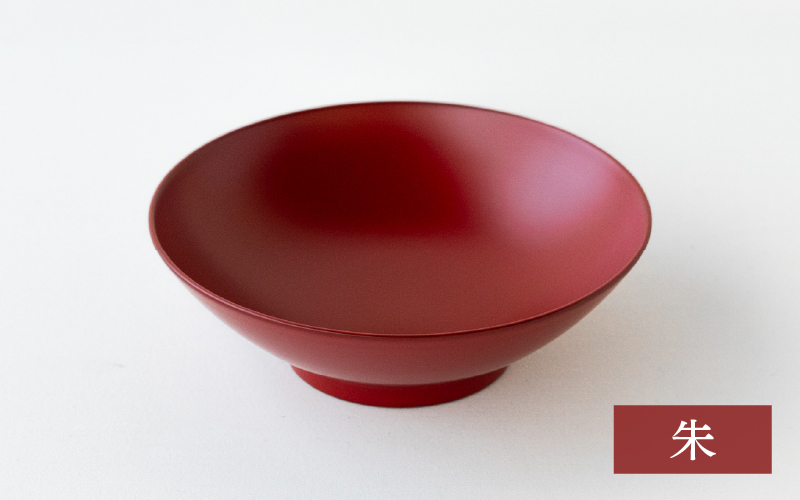 越前硬漆　上弦鉢　朱