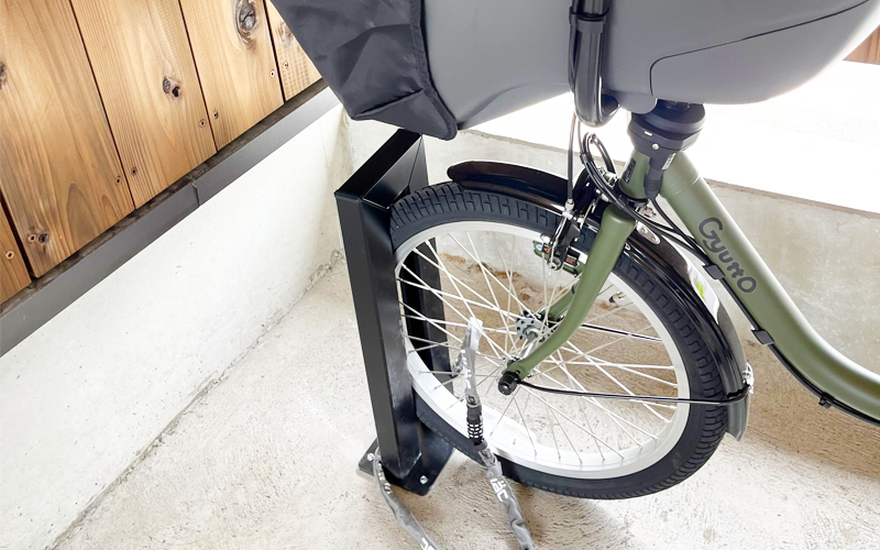 サイクルスタンドミニ・ステンカラー / 屋外アルミ製1台用自転車スタンド