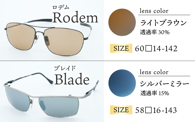 鯖江で作るガラス偏光サングラス　136-Glass（ロデム ／ ライトブラウン）