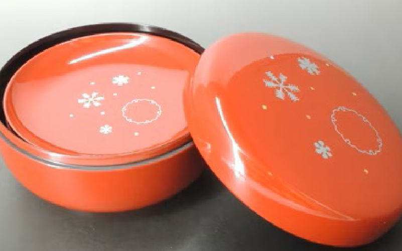 雪花紋 朱 小皿セット