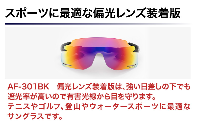 「エアフライ」AF-301BKモデル　偏光レンズ装着版 AF-301 C-3 BKPGM マットブラック