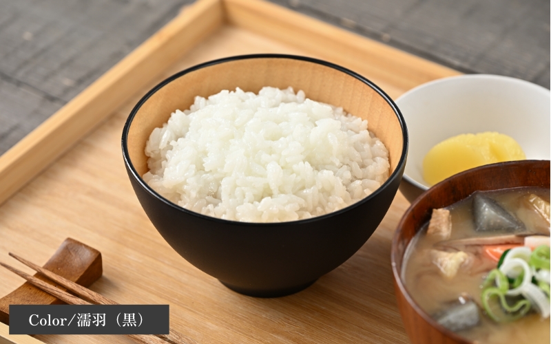 ビターカラーズ　木彩椀　濡羽（黒）